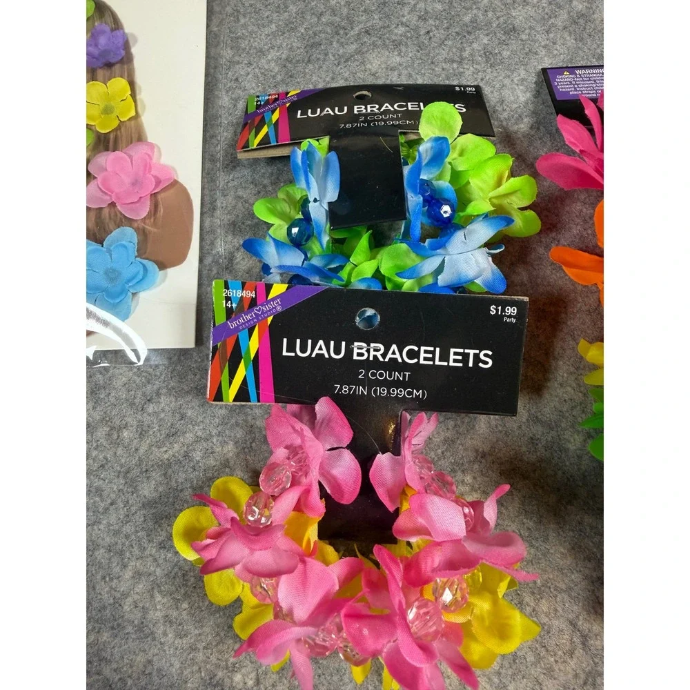 Brother Sister Design Studio Kids Luau Set Hula Skirt Leis Bracelets Hair Clip